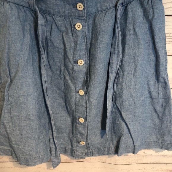 NWT Madewell Denim Button Front Tie Skirt Mini - Picture 4 of 6